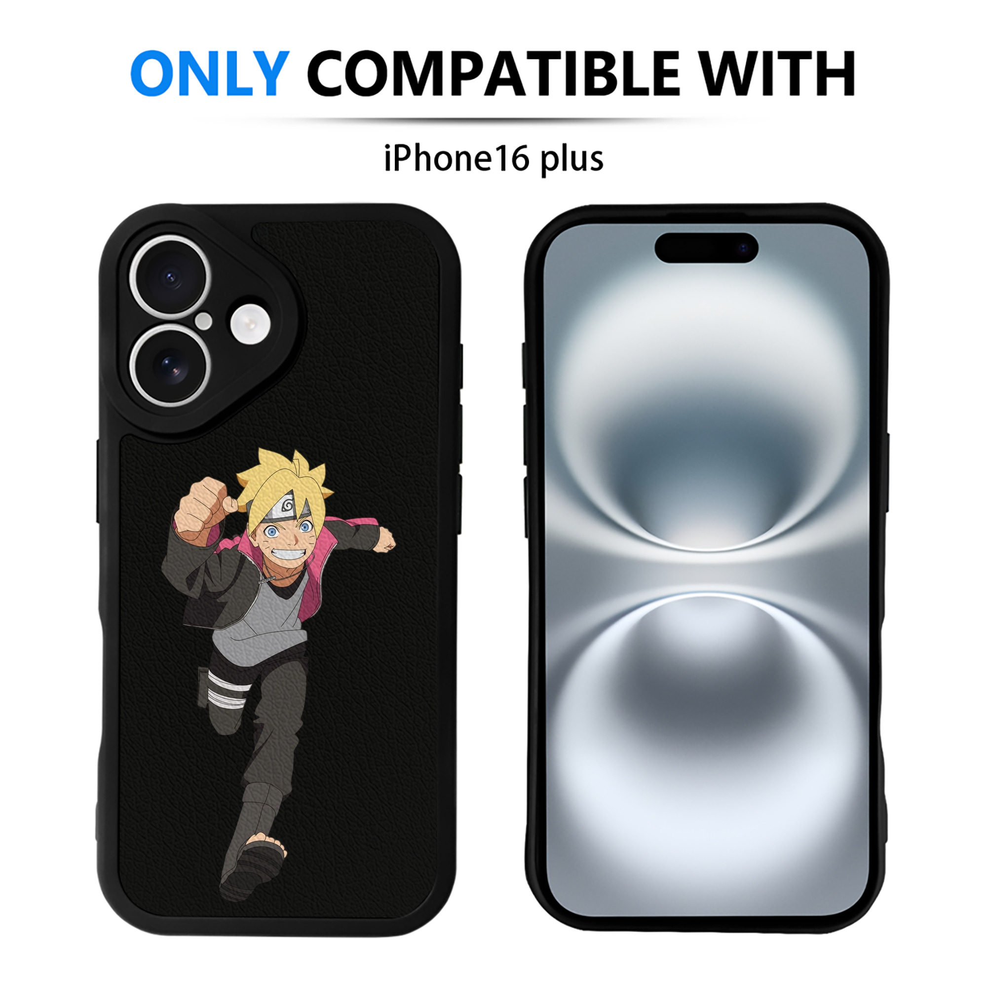（画像用） NARUTO -ナルト- うずまき ボルト Uzumaki Boruto 【iPhone 16シリーズ対応】シリコンスマホケース（レザー調） 材質：シリコン